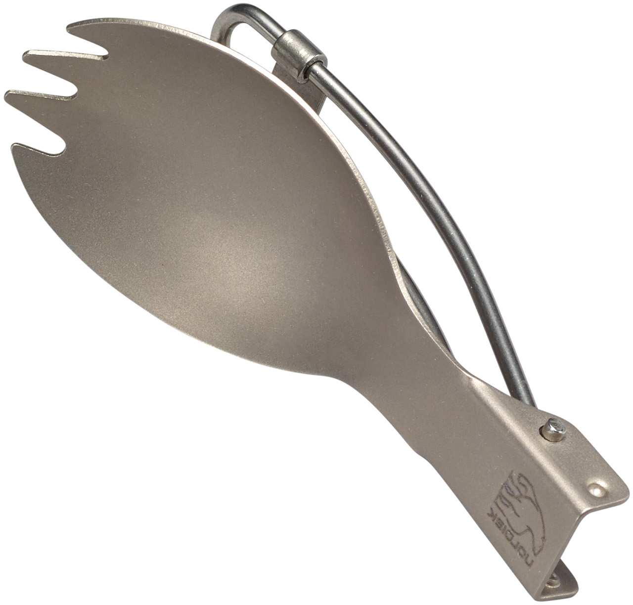 Titanium foldable spork